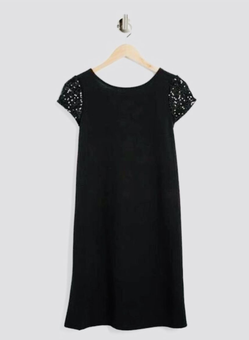 Marina Sequin Sleeve A-Line Dress