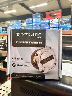 NA-TW55  $79.99  4″ super tweeter, 200W RMS / 400W peak. 106dB sensitivity and wide 3.5kHz–20kHz range.
