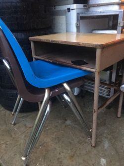 Old school kids desk and chair