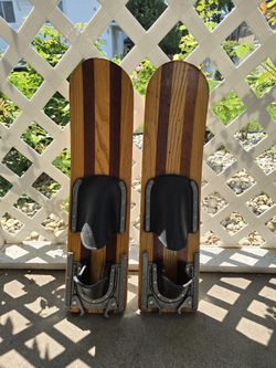 Vintage Antique Wood Waterskiis