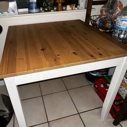 Brown Table With White Legs 