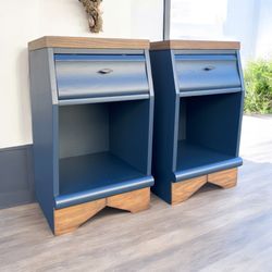 Two Wooden Nightstands 