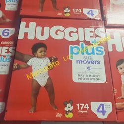 Huggies Little Movers Size 4 Diapers Nuevos en Caja / 174pcs Firm Price / Pickup Only