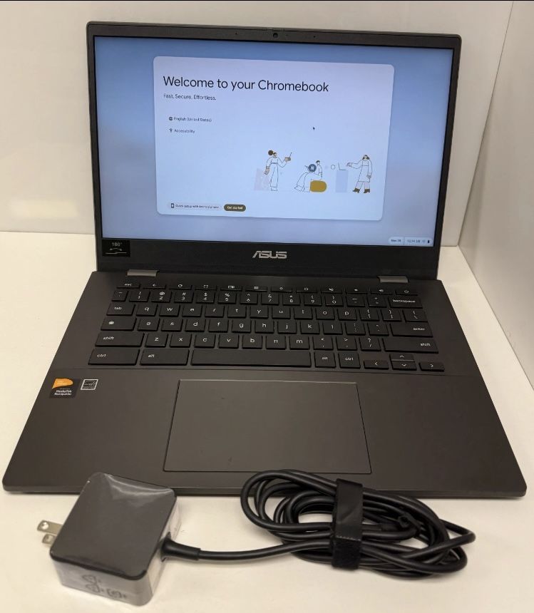 ASUS CM1402CM2A 14" Chromebook - 180*/ MediaTek 520/ 4GB/ 64GB Laptop + Charger