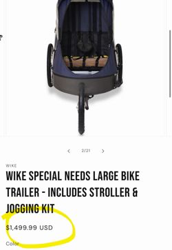 Wike Special Needs Large Bike Trailer - Includes Stroller & Jogging Kit