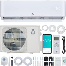 24,000 BTU Split-System Air Conditioner Inverter, Split AC/Heating System 23 SEER, Cools Room Up to 1500 Sq. Ft, Wall Mount Ductless Mini Split A/C He