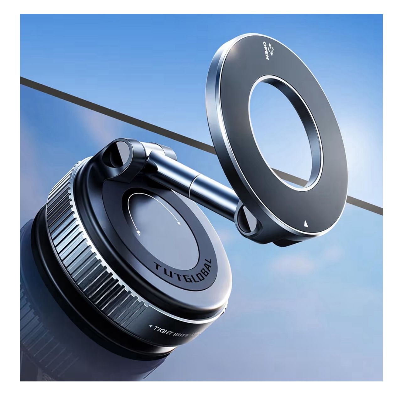 Brandnew Magnetic Car Phone Holder Mount【Upgraded Anti-Loose-Arm Version】 360° Adjustable Nano Gel Vacuum Suction Cup Phone Holders for Your Car 