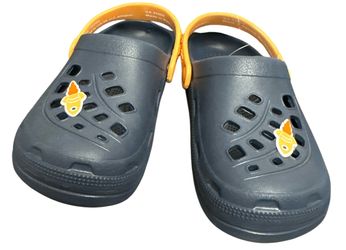 Children Navy Blue Orange Crocs Clogs Boys Unisex Kids Sandals Size 8.5 T /9.5T