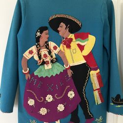 Vintage 40S Mexican Souvenir, Tourist Jacket