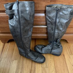 Brown knee-high boots