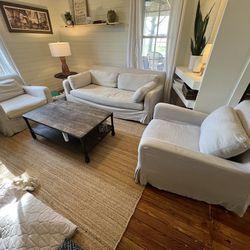 Restoration Hardware Couch And 2 Chairs Set 
