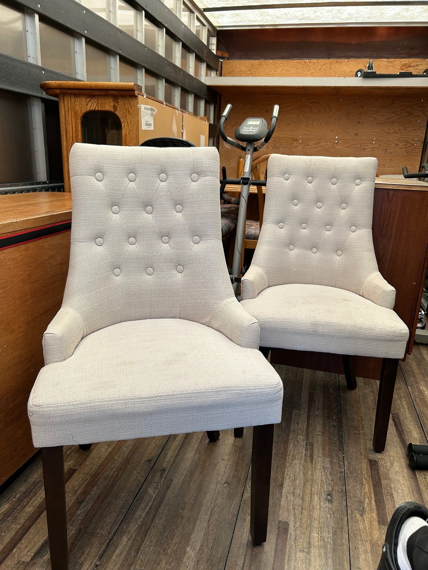 Ivory Stuffed Dining Chairs