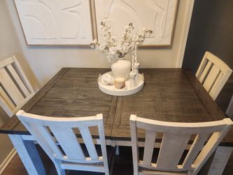 Farmhouse Dining Table with 4 Chairs