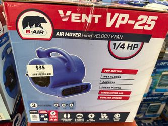 1/4 HP Air Mover Blower Fan for Water Damage Restoration Carpet Dryer Floor Home and Plumbing Use in Blue