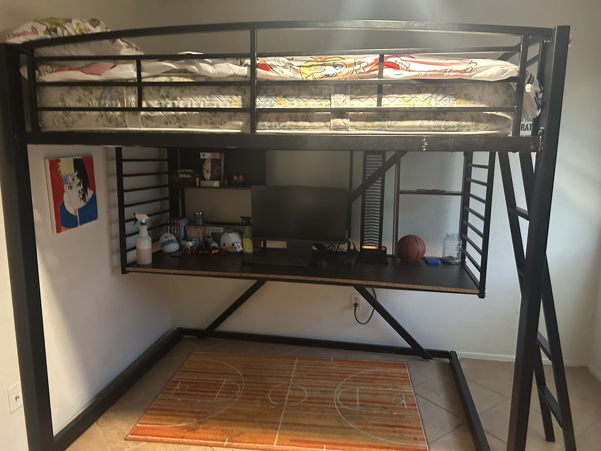Full Size Loft Bunk Bed w/Desk  - Make an Offer! 