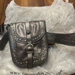 Harley Davidson Leather Waist Bag W/Belt Sz.M