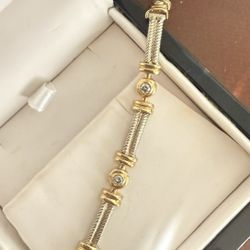 Diamond Bracelet (1 ct. t.w.) in 14k White & Yellow Gold 