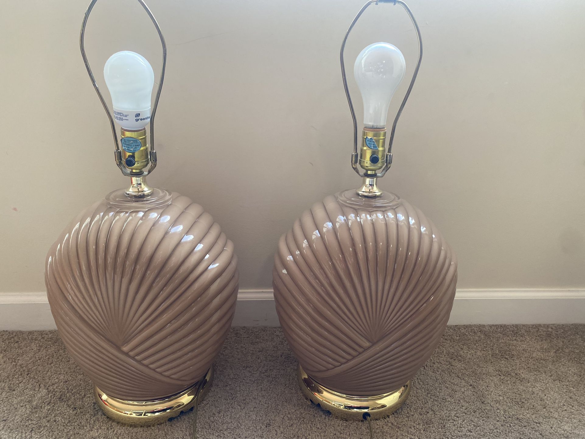 Post modern pink Shell lamps