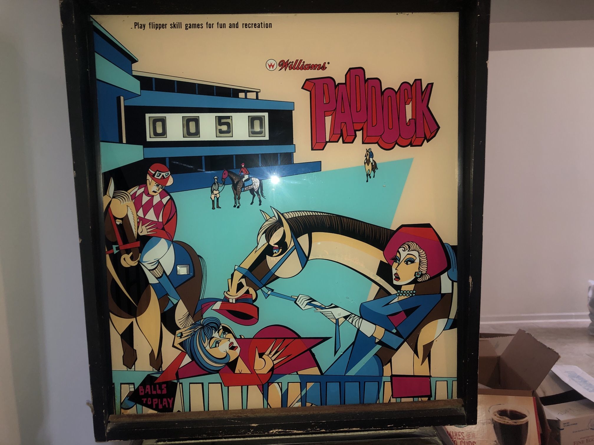 Paddock Vintage Rare Collectable Pinball Machine by Williams 1969 Restore or For Parts