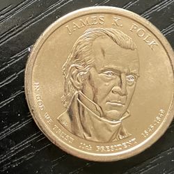 James Polk $1 Gold Tone Presidential Coin 2009P