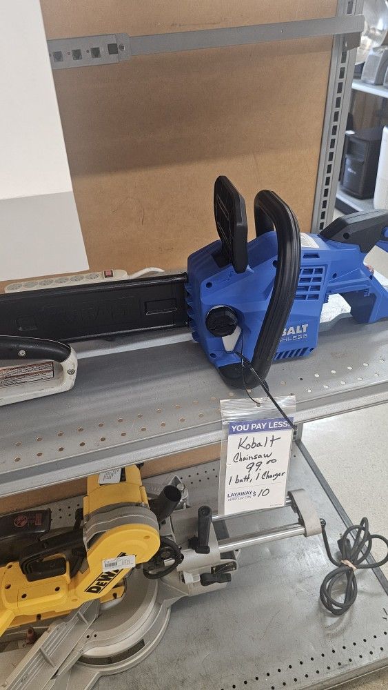 Kobalt Chainsaw With Charger And Battery Here At Cash America Pawn On Summit Ave Here In Greensboro 