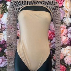 M And L Beige Bodysuit Available 