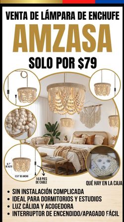 Plug in Chandelier Boho Woven Hemp Rope Wooden