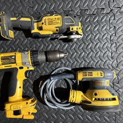 Dewalt Combo Tools  Multi Tool, Random Orbit Palm Sander and Hammer Drill