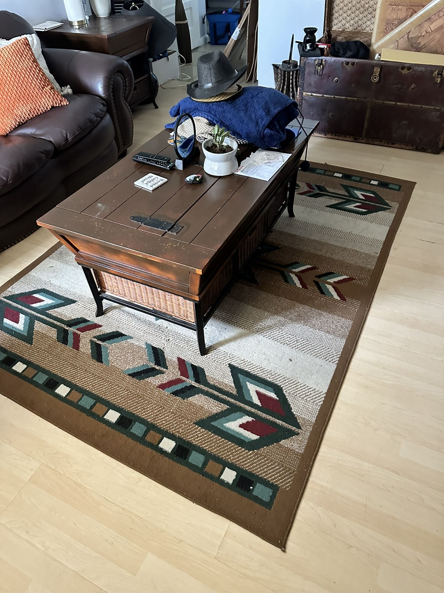 3 Piece Wood & Wrought Iron Living Room Table Set – $150 OBO