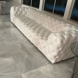 White Italian leather couch