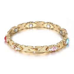 Trendy Healing Weight Loss Energy Magnets Copper Jewelry Energy Health Balance Twisted Magnetic Therapy Bracelet Healthcare Magnetic and copper alloy 