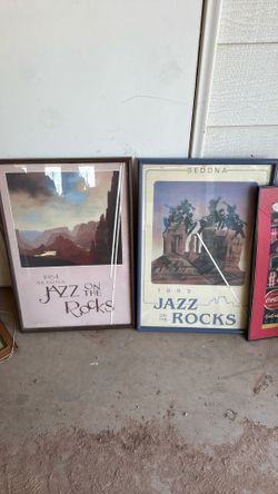 Vintage 80s Sedona Jazz On The Rocks Picture Art