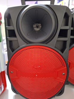 Portable Party Speaker Black and Red