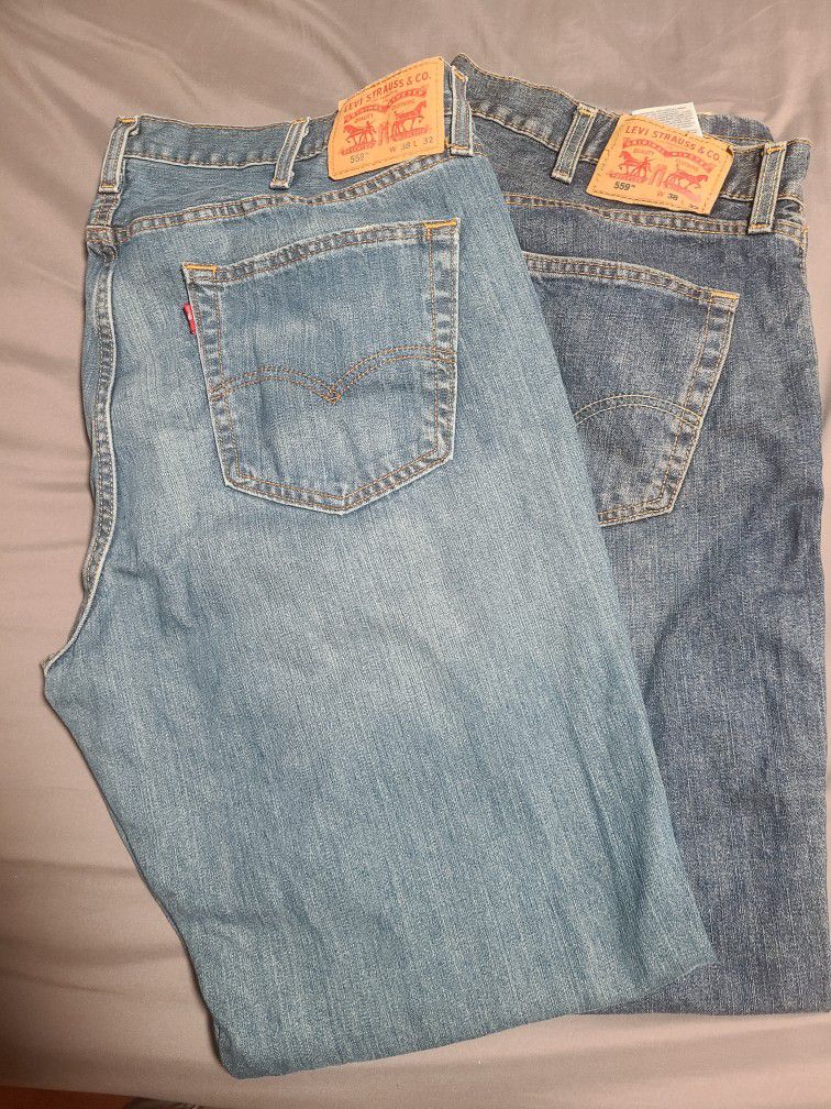 2 Pair LEVI STRAUSS Jeans 38Wx32L