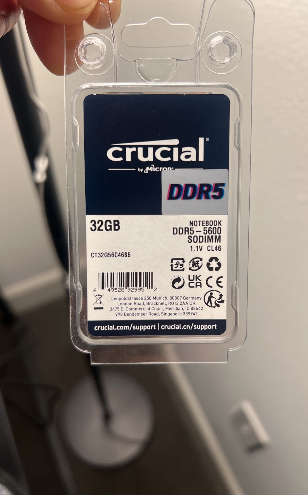 32GB DDR5 SDRAM Notebook Memory