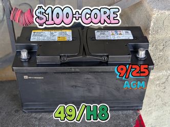 AGM Car Battery Group Size 49/H8