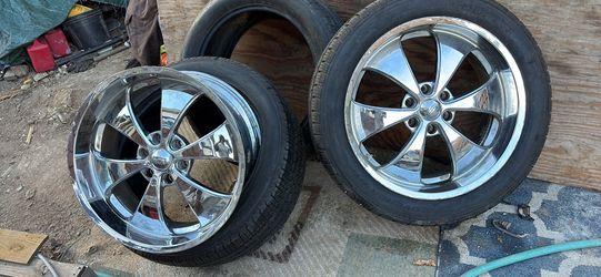 Chrome 6-Spoke Wheels with Tires Set of 4