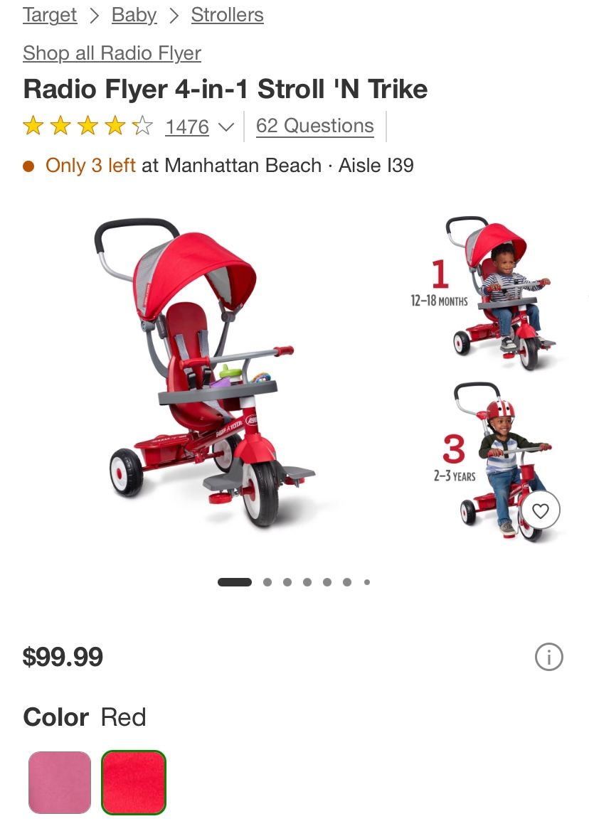 Radio Flyer 4-in-1 Stroll 'N Trike