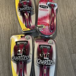 4 Packages Schick Quattro Ultra Smooth Razor Blade Refills for Women