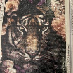 Tiger With Flowers 