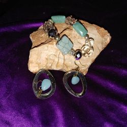 Turquoise (Faux) and Earrings