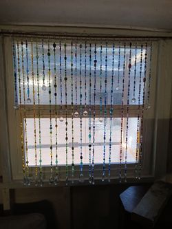 Beaded rainbow window suncatcher curtain