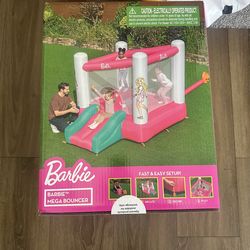 Barbie Bounce House with Extra-Wide Slide, Mesh Walls and Blower, Indoor/Outdoor, Ages 3+