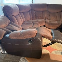 Brown C Sectional Couch