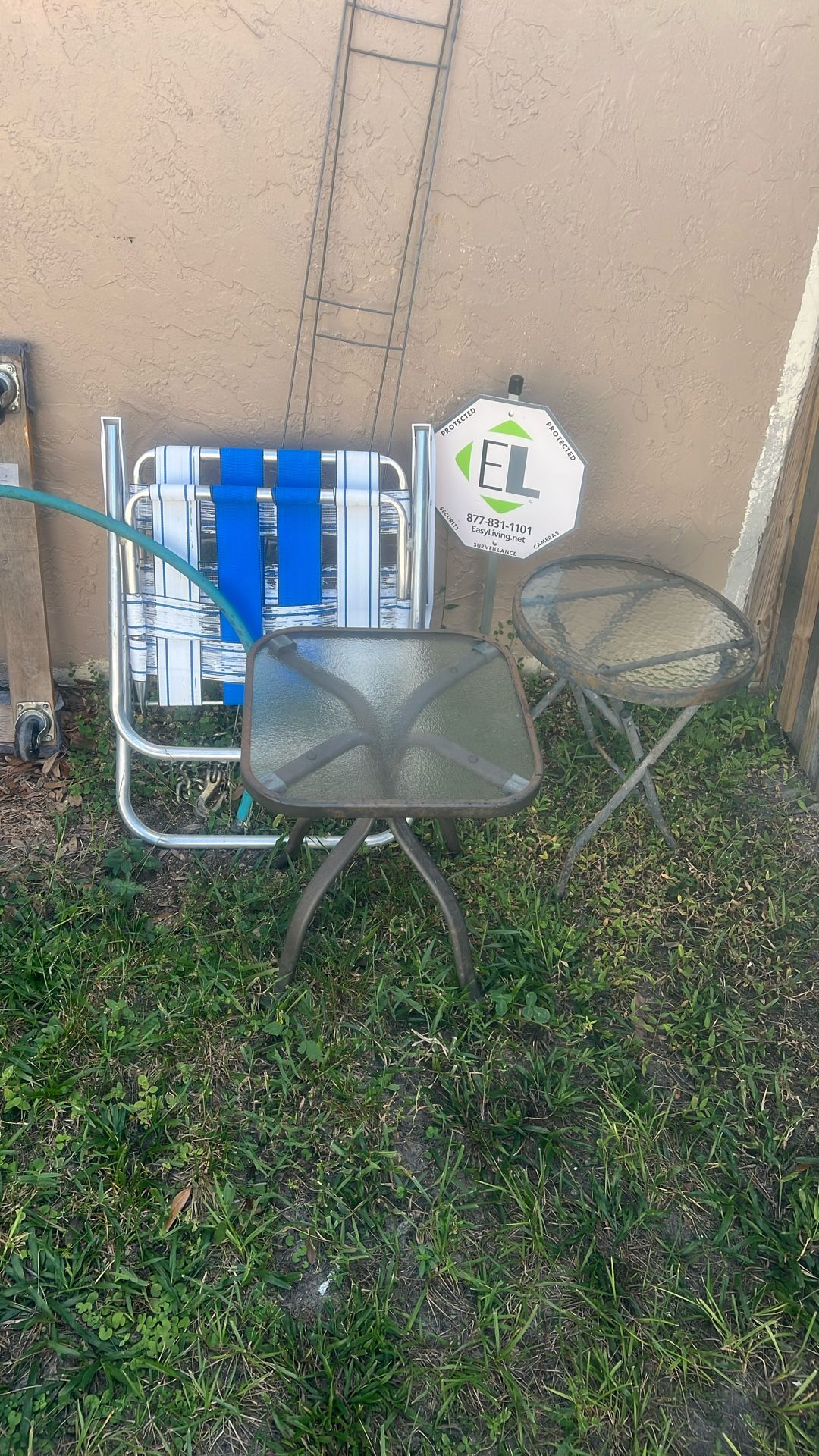 Two Tables And A Chair For Patio 