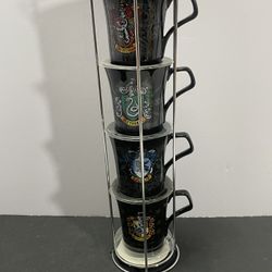 Neca Harry Potter stacked cups Coffee/ Tea set House Crests Mugs Collectible