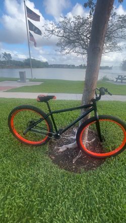 Mafia bomma Bike Black  powder coated and Orange “MOSTLY EVERYTHING IS NEW”