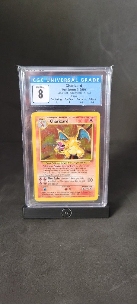 CGC 8 Charizard 4/102 Base Set Vintage Pokemon Cards