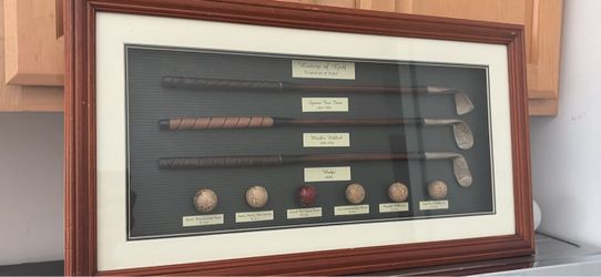 History of Golf "Evolution of Irons" Shadowbox Display