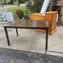 Wooden Walnut Hardwood Table, solid and sturdy,55 long, 33 w, 30 hi, $40